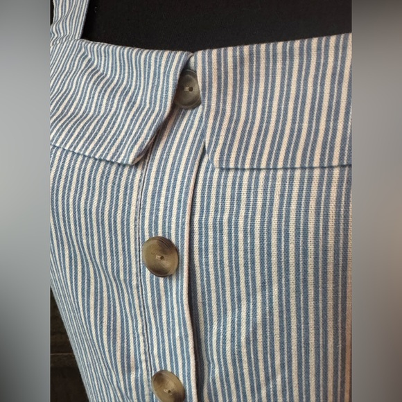 Monteau Los Angeles Striped blue and White Jumpsuit medium - Picture 8 of 10